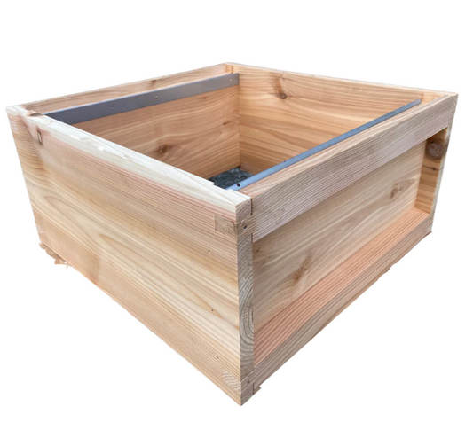 Cedar National Brood Box Body with Stainless Steel Runners - Flat Pack